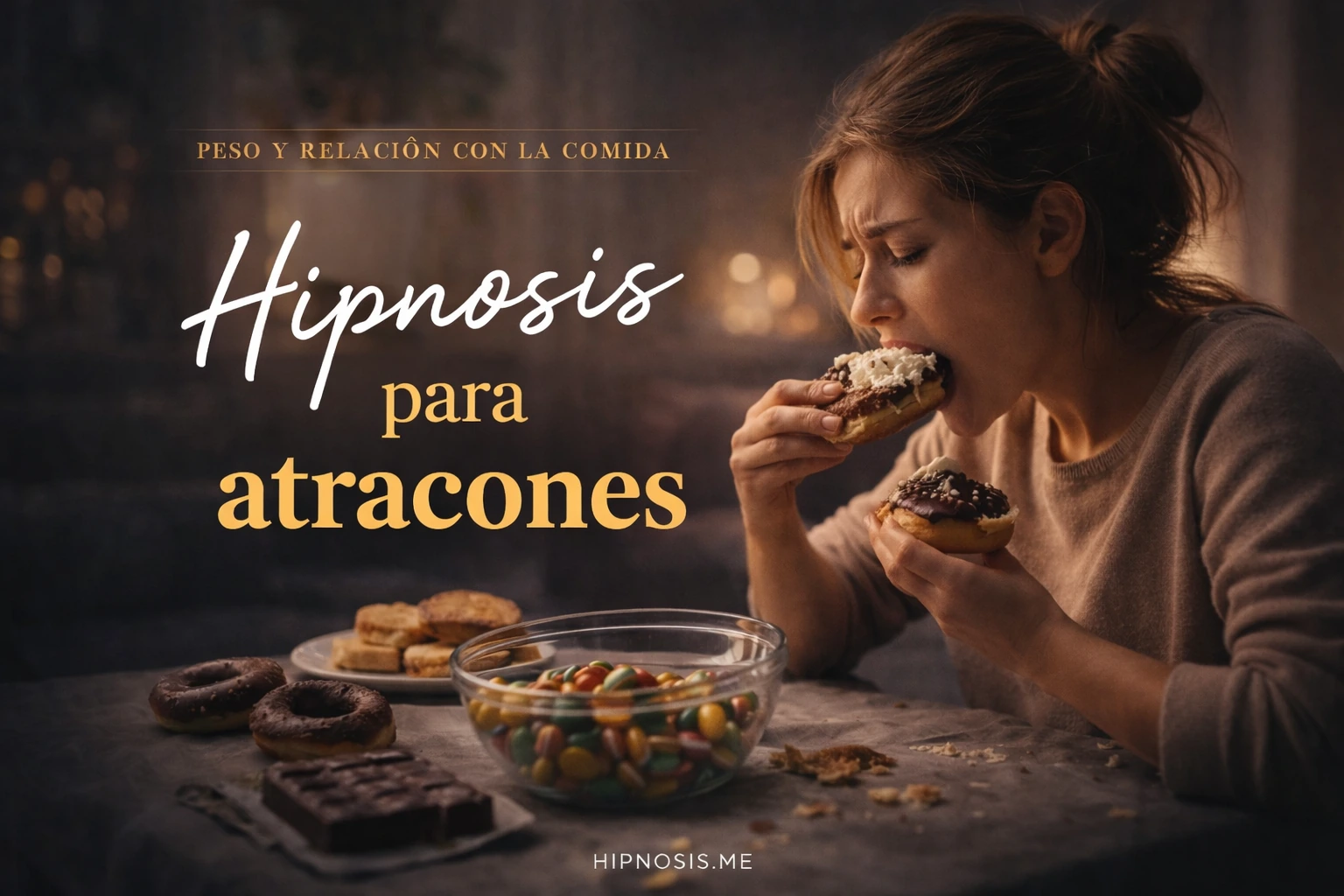 Sesión pregrabada de hipnosis para atracones en hipnosis.me